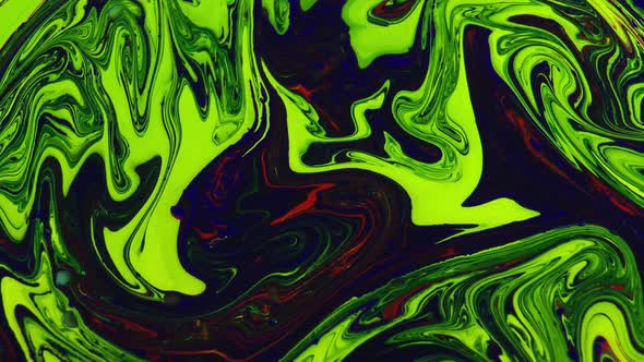 Abstract Psychedelic Liquid Paint Splashing Swirl Colour Mix Art Design