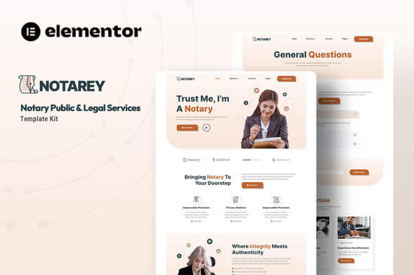 Notarey - Notary Public & Legal Services Elementor Template Kit
