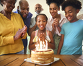 Multi-Generation Family Celebrating Granddaughter's Birthday With Cake And Candles At Home - PhotoDune Item for Sale
