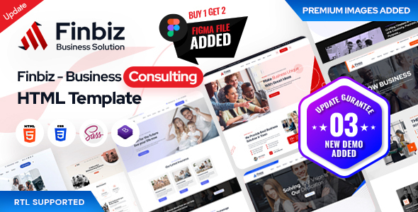 Finbiz – Consulting Business HTML Template + RTL