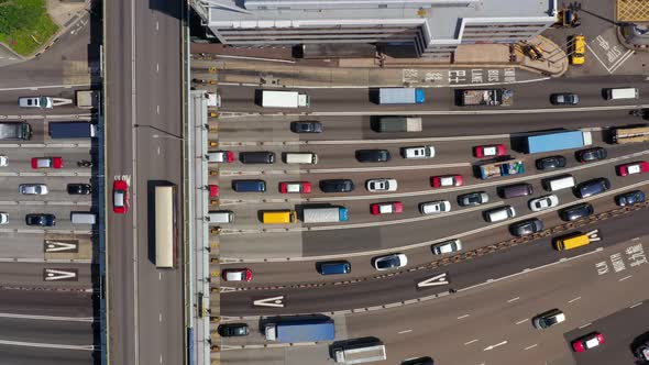 Top view of Hong Kong traffic