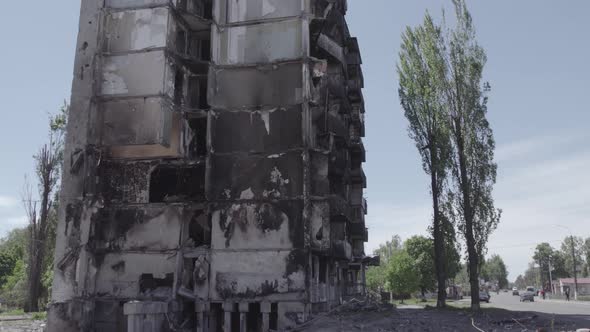 Borodyanka Ukraine  a Destroyed Building During the War Bucha District