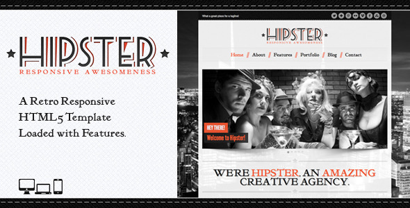 Hipster: Retro responsywny szablon HTML5