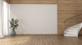 White living room with stair and wood paneling - PhotoDune Item for Sale