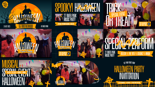 Halloween Party Video Display After Effect Template alt