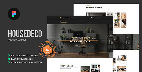 Housedeco – Interior Design Figma Template – 0 Sold!