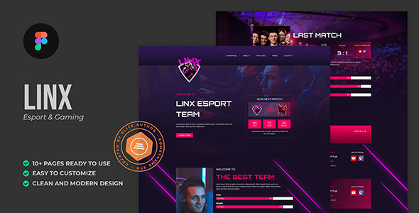 Linx - Esport & Gaming Figma Template