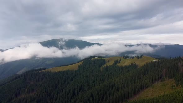 Mountains And Fog Aerial View