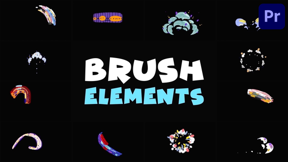 Brush Abstract Colorful Elements | Premiere Pro MOGRT