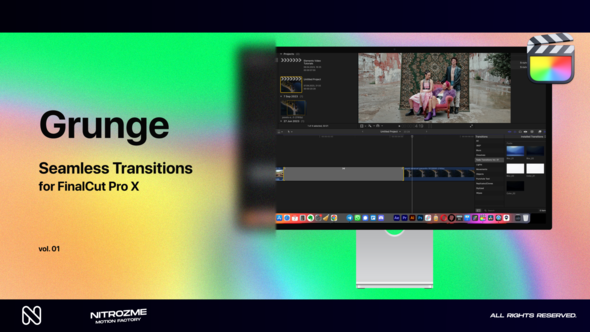 Grunge Transitions Vol. 01 for Final Cut Pro X alt