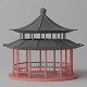 Cartoon Chinese Pavilion 1 3D model - 3DOcean Item for Sale