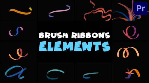 Brush Ribbons Elements | Premiere Pro MOGRT