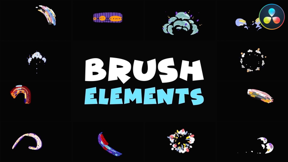 Brush Abstract Colorful Elements | DaVinci Resolve