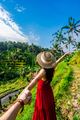 Young couple traveler looking at the beautiful tegalalang rice terrace in Bali, Indonesia - PhotoDune Item for Sale