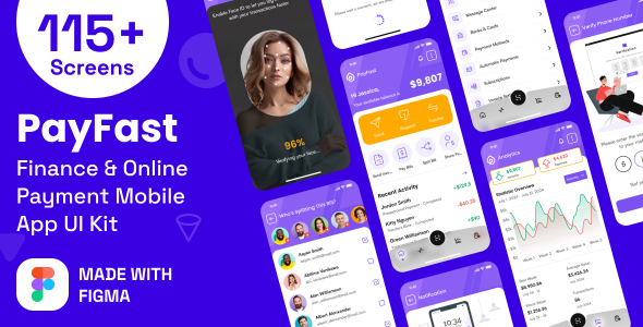 PayFast E-Wallet | Finance & Online Payment Mobile App UI Kit Figma Template