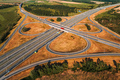 Clover leaf shaped highway interchange from drone pov - PhotoDune Item for Sale