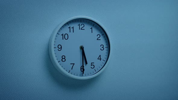5.30 Clock On Office Wall Moving Shot