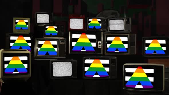 Straight Ally Flags on Retro TV Stack Installation.