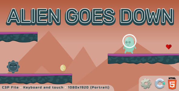 Alien Goes Down - HTML5 Skill Game