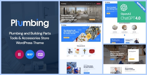 Plumbing and Building Parts, Tools & Accessories Store WordPress Theme