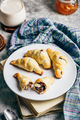 Croissants stuffed with nuts and chocolate for breakfast - PhotoDune Item for Sale
