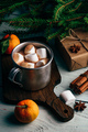Rustic mug of hot chocolate with marshmallows - PhotoDune Item for Sale