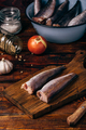 Hake carcasses on cutting board - PhotoDune Item for Sale