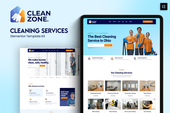 Cleanzone - Cleaning Services Elementor Template Kit