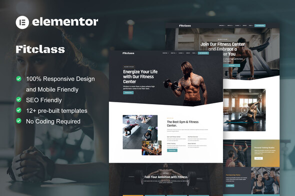 FitClass - Fitness & Gym Services Elementor Template Kit