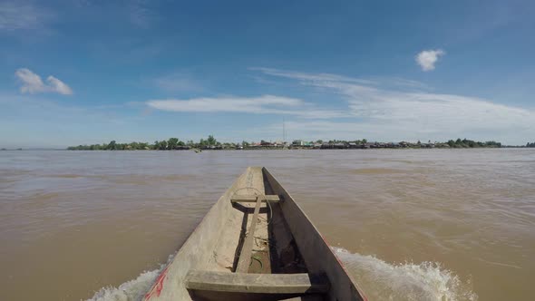 Boat ride on the Mekong River in the 4,000 islands near Don Det in Laos