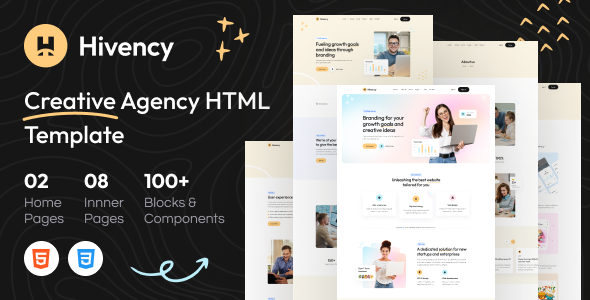 Hivency - Creative Digital Agency HTML5 Template + RTL Support