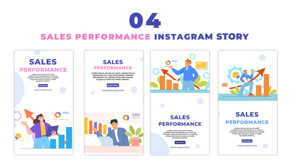 Vector Graphics Sales Performance Analytics Character Instagram Story