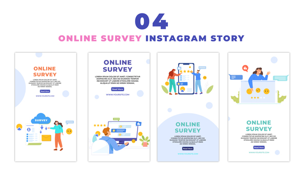 Flat Style Online Survey Design Instagram Story