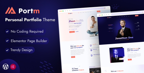 Portm - Personal Portfolio WordPress Theme