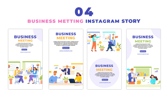 Flat Style Corporate Meeting Design Instagram Story