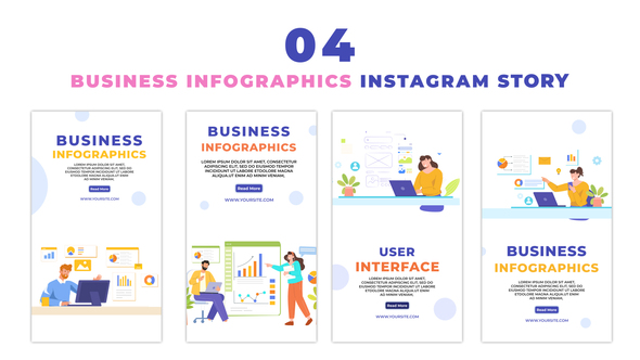 Business Infographics Vector Scene Instagram Story