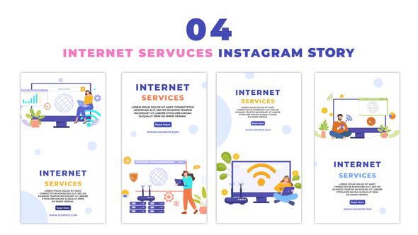 Internet Service Cartoon Style Animation Instagram Story