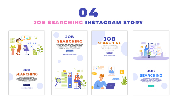 Job Hunting Character Animation Instagram Story