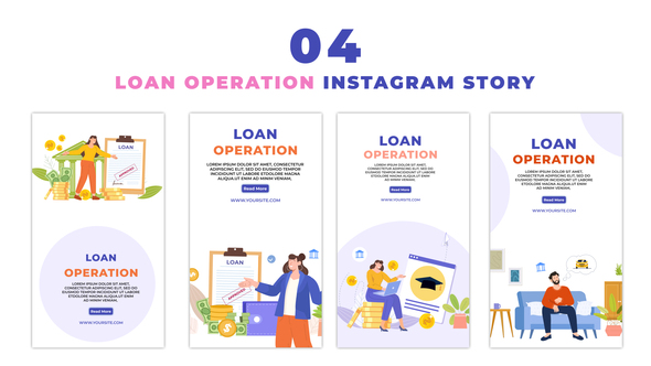 Loan Review and Approval Flat 2D Character Instagram Story