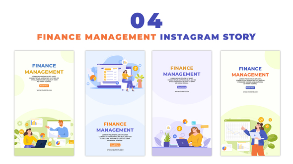 2D Flat Character Animation Finance Management Instagram Story