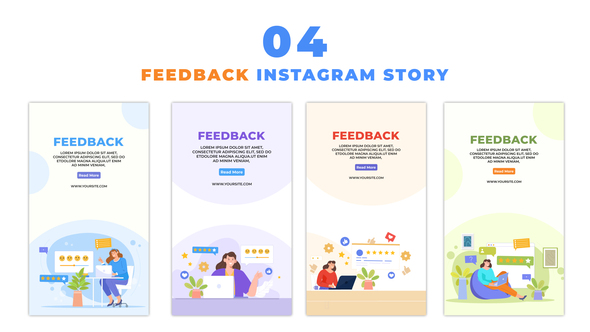 Animated Character Customer Feedback Instagram Story