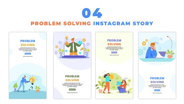 Innovative Problem Solving Flat Character Instagram Story