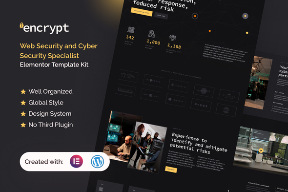 Encrypt - Cyber Security Specialist Elementor Pro Template Kit
