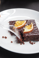 slice of brownie on plate on table  - PhotoDune Item for Sale