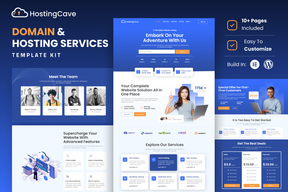 Hostingcave - Web Hosting Services Elementor Template Kit