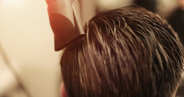 Hair Styling with Paste, Clay in a Barbershop. 