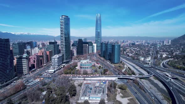 Cityscape of Santiago capital city of Chile South America country. 