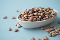 Closeup of brown soy beans in a bowl on table  - PhotoDune Item for Sale