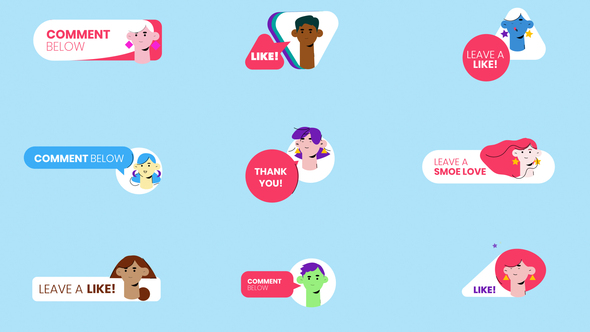 funny youtuber lower thirds character