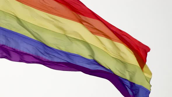 Rainbow LGBT gay pride flag waving in the wind 4k